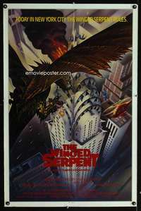 t399 Q int'l one-sheet movie poster '82 cool dragon on Chrysler building art!