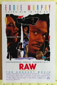 t410 RAW one-sheet movie poster '87 Eddie Murphy uncensored & uncut!