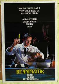 t412 RE-ANIMATOR one-sheet movie poster '85 great scientist horror image!