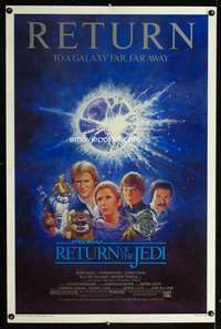 t417 RETURN OF THE JEDI one-sheet movie poster R85 Lucas, Tom Jung art!
