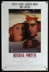 t422 REVERSAL OF FORTUNE one-sheet movie poster '90 Glenn Close, Irons