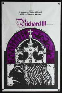 t424 RICHARD III one-sheet movie poster R60s Laurence Olivier, Rudy art!