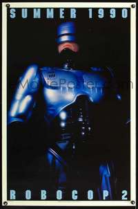 t432 ROBOCOP 2 DS teaser one-sheet movie poster '90 cyborg Peter Weller!