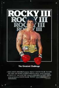 t435 ROCKY III one-sheet movie poster '82 Sylvester Stallone, boxing!