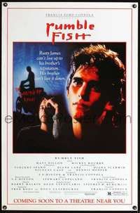 t437 RUMBLE FISH advance one-sheet movie poster '83 Coppola, Matt Dillon