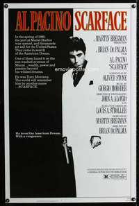 t445 SCARFACE one-sheet movie poster '83 Al Pacino, Brian De Palma, Stone