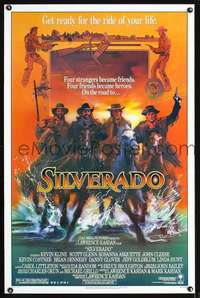t455 SILVERADO one-sheet movie poster '85 Kline, Costner, Bob Peak art!