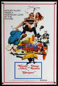 t459 SLEEPER int'l one-sheet movie poster R80 Woody Allen, Diane Keaton