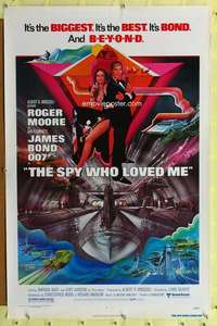 t473 SPY WHO LOVED ME one-sheet movie poster '77 James Bond by Bob Peak!