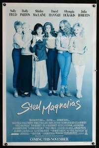 t484 STEEL MAGNOLIAS advance one-sheet movie poster '89 Sally Field, Parton