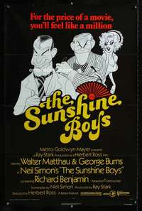 t490 SUNSHINE BOYS one-sheet movie poster '75 great Al Hirschfeld art!