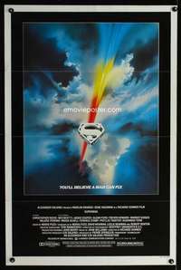 t491 SUPERMAN one-sheet movie poster '78 best Bob Peak shield style art!