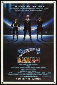 t492 SUPERMAN II teaser one-sheet movie poster '81 Terence Stamp & villains!