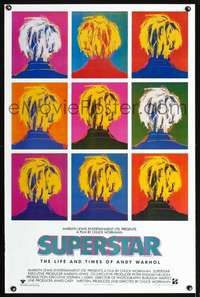 t493 SUPERSTAR: THE LIFE & TIMES OF ANDY WARHOL one-sheet movie poster '91