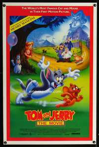 t511 TOM & JERRY THE MOVIE one-sheet movie poster '92 cat & mouse cartoon!