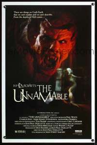 t522 UNNAMABLE video one-sheet movie poster '88 H.P. Lovecraft, cool monster!