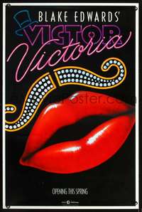 t529 VICTOR VICTORIA teaser one-sheet movie poster '82 Julie Andrews, Edwards