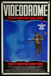 t530 VIDEODROME one-sheet movie poster '83 David Cronenberg, sci-fi!