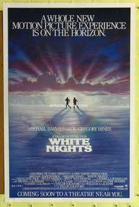 t544 WHITE NIGHTS advance one-sheet movie poster '85 cool Hopkins art!