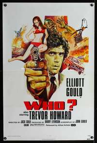 t545 WHO one-sheet movie poster '75 Elliott Gould, cool action artwork!