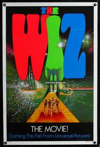 t553 WIZ teaser one-sheet movie poster '78 fantastic Bob Peak artwork of Oz!