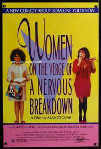 t555 WOMEN ON THE VERGE OF A NERVOUS BREAKDOWN one-sheet movie poster '88