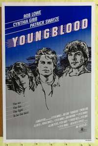 t564 YOUNGBLOOD one-sheet movie poster '86 Rob Lowe, Keanu, ice hockey!