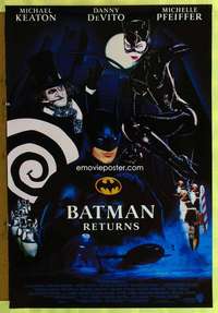v058 BATMAN RETURNS int'l one-sheet movie poster '92 cool different image!