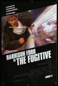 v140 FUGITIVE DS advance one-sheet movie poster '93 Harrison Ford