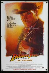 v174 INDIANA JONES & THE LAST CRUSADE advance one-sheet movie poster '89 Ford