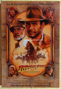 v175 INDIANA JONES & THE LAST CRUSADE brown advance one-sheet movie poster '89