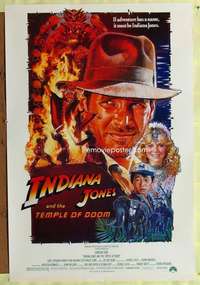 v178 INDIANA JONES & THE TEMPLE OF DOOM white one-sheet movie poster '84