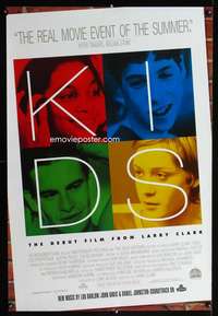 v187 KIDS one-sheet movie poster '95 Larry Clark, teens & AIDS, wild!