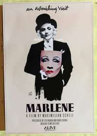 v212 MARLENE white background one-sheet movie poster '86 Dietrich biography, Vollbrach art!