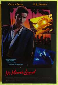 v253 NO MAN'S LAND one-sheet movie poster '87 Charlie Sheen, Peter Werner