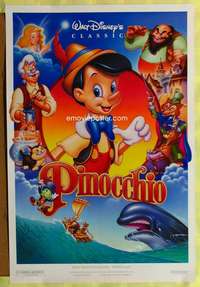 v270 PINOCCHIO DS one-sheet movie poster R92 Walt Disney classic cartoon!