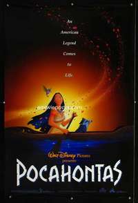 v273 POCAHONTAS DS canoe one-sheet movie poster '95 Disney Native Americans!