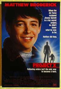 v282 PROJECT X one-sheet movie poster '87 Matthew Broderick sci-fi!