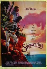 v315 SHIPWRECKED DS one-sheet movie poster '90 Disney Swedish adventure!