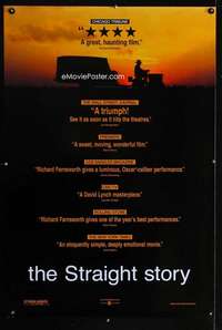 v343 STRAIGHT STORY reviews one-sheet movie poster '99 David Lynch, Disney