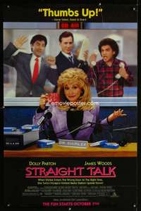 v344 STRAIGHT TALK video advance one-sheet movie poster '92 Dolly Parton