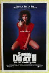 v348 SUDDEN DEATH one-sheet movie poster '85 first woman vigilante!
