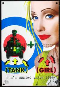 v352 TANK GIRL teaser one-sheet movie poster '95 Petty, comic book sci-fi!