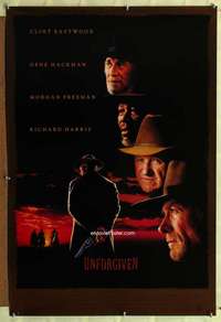 v378 UNFORGIVEN DS one-sheet movie poster '92 Eastwood, Hackman