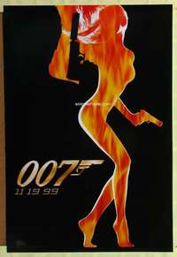 v396 WORLD IS NOT ENOUGH DS teaser one-sheet movie poster '99 James Bond!