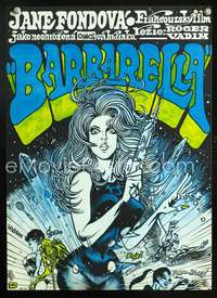 w256 BARBARELLA Czech movie poster '68 Jane Fonda by Kaja Saudek!