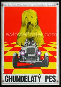 w274 SHAGGY DOG Czech movie poster '74 Disney, cool Zikova art!