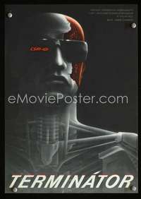 w276 TERMINATOR Czech movie poster '90 best art of Schwarzenegger!