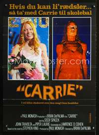 w429 CARRIE Danish movie poster '76 Sissy Spacek, Stephen King