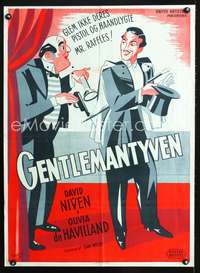 w442 RAFFLES Danish movie poster '45 Wenzel art of David Niven!